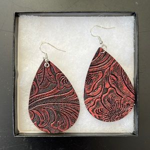 Printed Leather Earrings